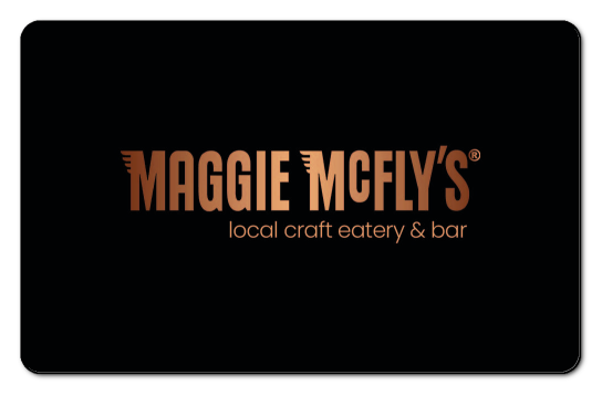 Maggie Mcflys logo over dark brown background